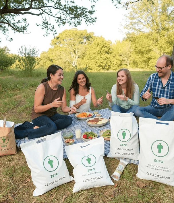 Team members sitting outdoors