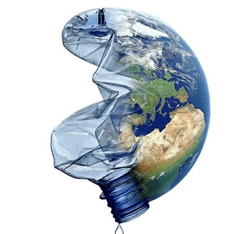 Earth in plastic bottle
